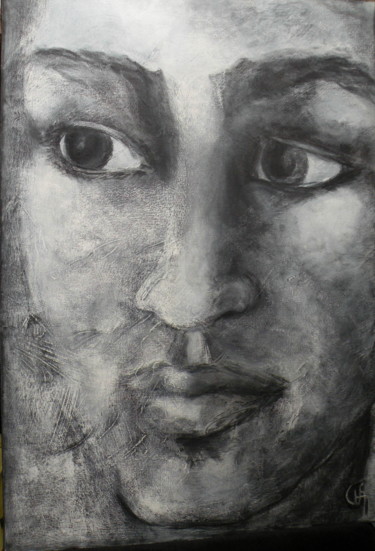 Рисунок под названием "Dessin fusain 04" - Viviane Ambre, Подлинное произведение искусства, Древесный уголь