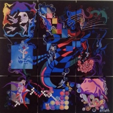 Painting titled "colours symphony" by Mircea Augustin Cozma, Original Artwork, Acrylic