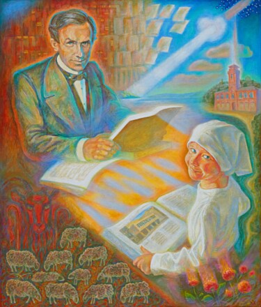 Painting titled "Грот губернатор Кул…" by Alexei Kolesov, Original Artwork, Oil