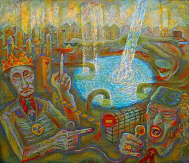 Painting titled "Озеро Светлояр в ца…" by Alexei Kolesov, Original Artwork, Oil
