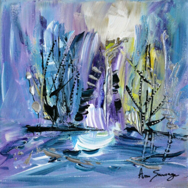 Peinture intitulée "Arbres d'hiver" par Âme Sauvage, Œuvre d'art originale, Acrylique