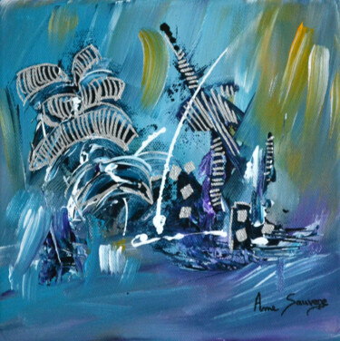제목이 "Les sauts dauphin"인 미술작품 Âme Sauvage로, 원작, 아크릴 나무 들것 프레임에 장착됨