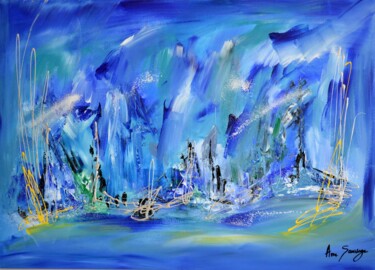 Peinture intitulée "Au coeur de l'océan" par Âme Sauvage, Œuvre d'art originale, Acrylique
