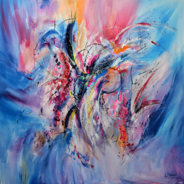 Painting titled "L'envol du phenix" by Âme Sauvage, Original Artwork, Acrylic Mounted on Wood Stretcher frame