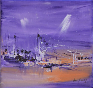 Malarstwo zatytułowany „Pêche en mer tumult…” autorstwa Âme Sauvage, Oryginalna praca, Akryl Zamontowany na Drewniana rama n…