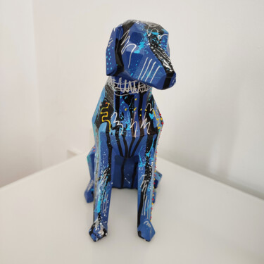 Skulptur mit dem Titel "Un amour de chien -…" von Âme Sauvage, Original-Kunstwerk, Acryl