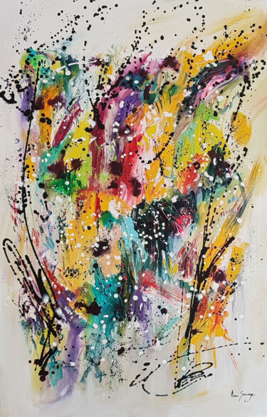 Pintura titulada "Neige et couleurs -…" por Âme Sauvage, Obra de arte original, Acrílico Montado en Bastidor de camilla de m…