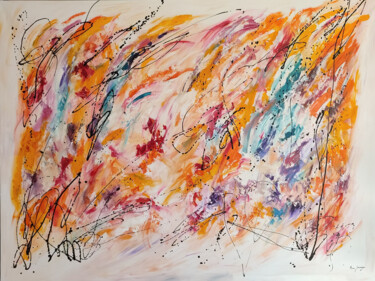 Peinture intitulée "Dynamic colors - gr…" par Âme Sauvage, Œuvre d'art originale, Acrylique Monté sur Châssis en bois