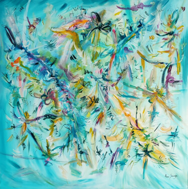 Pintura titulada "Les êtres papillonn…" por Âme Sauvage, Obra de arte original, Acrílico Montado en Bastidor de camilla de m…