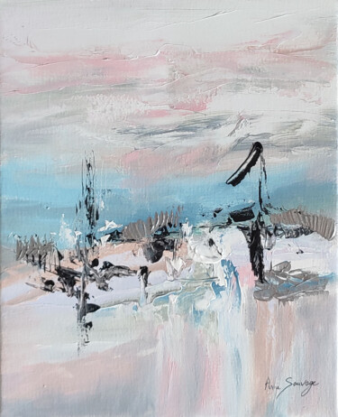 Malarstwo zatytułowany „Sur la montagne ros…” autorstwa Âme Sauvage, Oryginalna praca, Akryl Zamontowany na Drewniana rama n…
