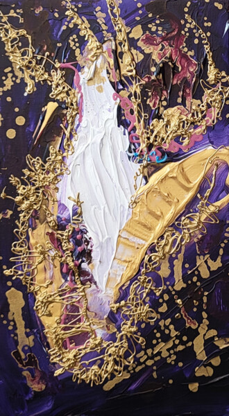 Peinture intitulée "L'abondance de l'or…" par Âme Sauvage, Œuvre d'art originale, Acrylique Monté sur Châssis en bois