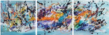 Painting titled "Big splash - tablea…" by Âme Sauvage, Original Artwork, Acrylic Mounted on Wood Stretcher frame