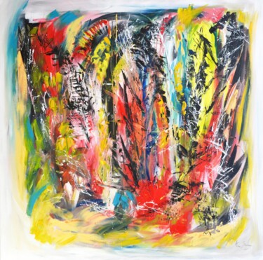 Pintura intitulada "la-vie-se-colore-gr…" por Âme Sauvage, Obras de arte originais, Acrílico