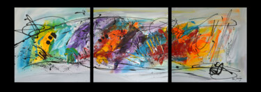 Peinture intitulée "Cascade colorée" par Âme Sauvage, Œuvre d'art originale, Acrylique