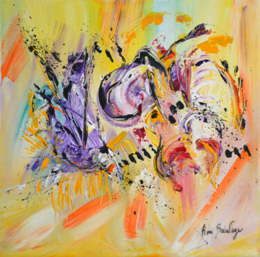 Peinture intitulée "Tornade de couleurs" par Âme Sauvage, Œuvre d'art originale, Acrylique