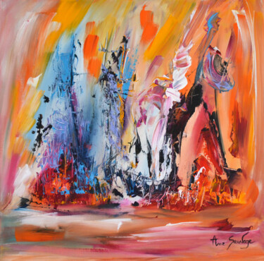 Peinture intitulée "couleurs-d-ete-tabl…" par Âme Sauvage, Œuvre d'art originale, Acrylique