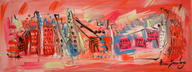 Pintura titulada "La ville de Lola" por Âme Sauvage, Obra de arte original, Acrílico