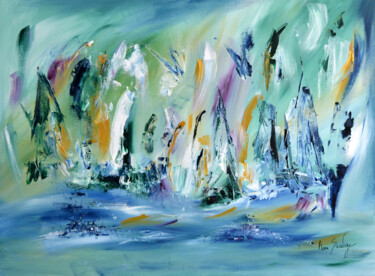 Schilderij getiteld "La fête glaciaire" door Âme Sauvage, Origineel Kunstwerk, Acryl