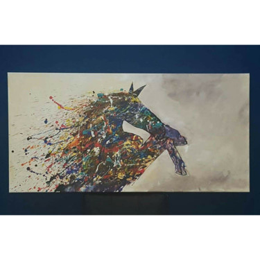 Peinture intitulée "Prancing Horse" par Amel Ait Rabah, Œuvre d'art originale, Acrylique