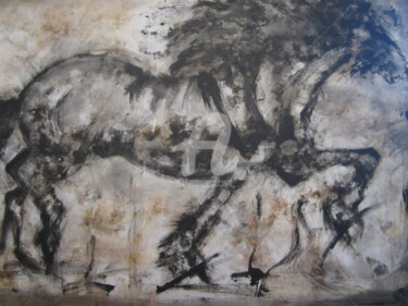Peinture intitulée "cheval" par Amel Leon, Œuvre d'art originale, Acrylique