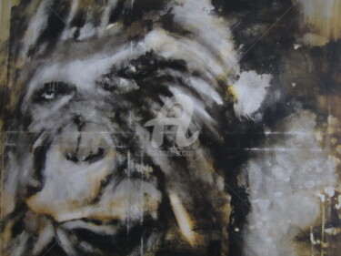 Peinture intitulée "gorille" par Amel Leon, Œuvre d'art originale, Acrylique