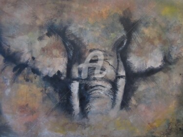 Peinture intitulée "elephant" par Amel Leon, Œuvre d'art originale, Acrylique