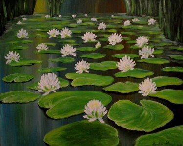 Pittura intitolato "« Water lilies «" da Amela Muranovic Alagic, Opera d'arte originale, Acrilico