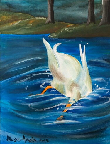 Painting titled "“Duck…”" by Amela Muranovic Alagic, Original Artwork, Acrylic