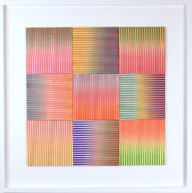 Malerei mit dem Titel "Nine panel stripe" von Amelia Coward, Original-Kunstwerk, Collagen