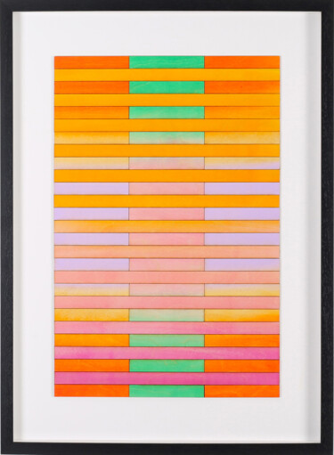 Painting titled "New York Stripe Col…" by Amelia Coward, Original Artwork, Acrylic Mounted on Wood Panel