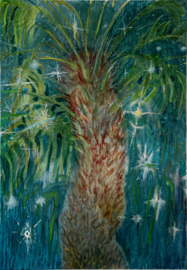 Картина под названием "Noc w Kairze" - Amelia Duszak, Подлинное произведение искусства, Масло Установлен на Деревянная рама…