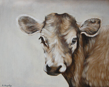 Malarstwo zatytułowany „Krowa” autorstwa Amelia Urszula Augustyn, Oryginalna praca, Olej