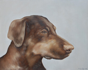 Malarstwo zatytułowany „Pies” autorstwa Amelia Urszula Augustyn, Oryginalna praca, Olej