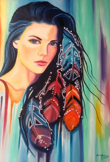Pintura titulada "Beleza Feminina" por Améliaassoreira, Obra de arte original, Oleo
