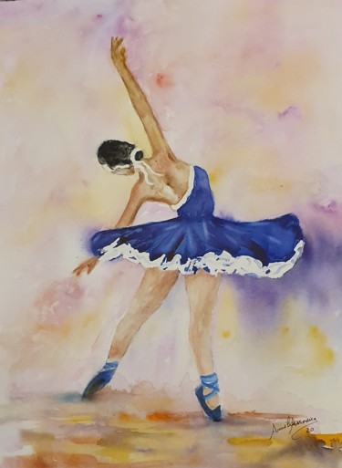 Pintura intitulada "Bailando" por Améliaassoreira, Obras de arte originais, Aquarela
