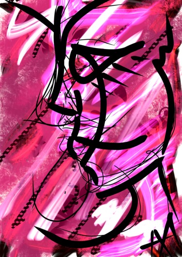 Digitale Kunst getiteld "Pink Face" door Amélie Augery, Origineel Kunstwerk, 2D Digital Work
