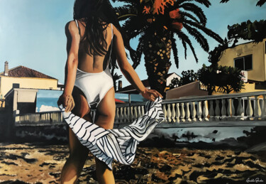 "The end of summer" başlıklı Tablo Amélie Bourbon tarafından, Orijinal sanat, Petrol Ahşap Sedye çerçevesi üzerine monte edi…