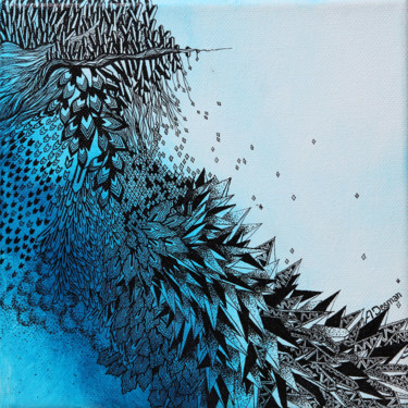 Malerei mit dem Titel "Bleu" von Amelie Desman, Original-Kunstwerk, Acryl