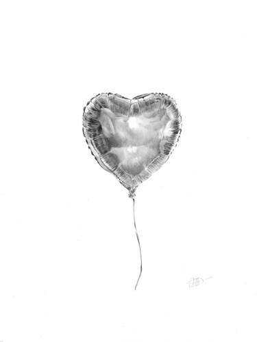 Dessin intitulée "L’amour sous hélium" par Amélie Helmstetter, Œuvre d'art originale, Encre