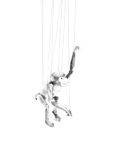 Dessin intitulée "Pantin" par Amélie Helmstetter, Œuvre d'art originale, Encre