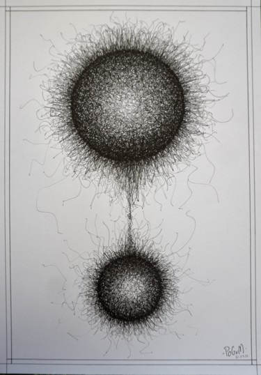 Dibujo titulada "Oscillation N°1" por Pogum, Obra de arte original, Rotulador