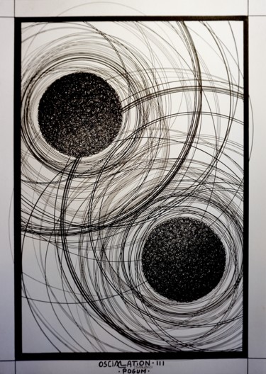 Zeichnungen mit dem Titel "Oscillation III" von Pogum, Original-Kunstwerk, Pigmente