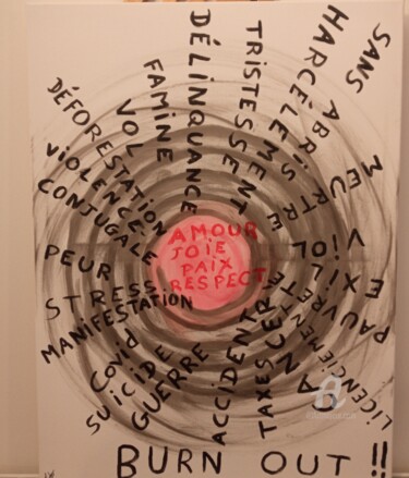 "Ras le bol" başlıklı Tablo Amelie Mondain tarafından, Orijinal sanat, Suluboya Ahşap Sedye çerçevesi üzerine monte edilmiş