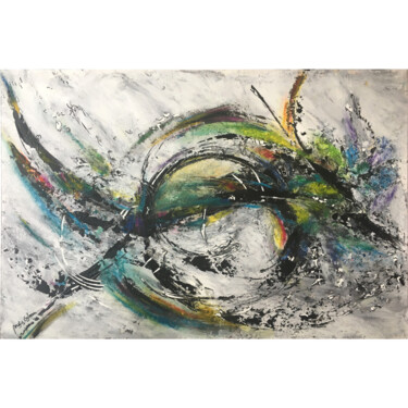 Картина под названием "Danse de l'oiseau c…" - Amélie Osleau, Подлинное произведение искусства, Пигменты