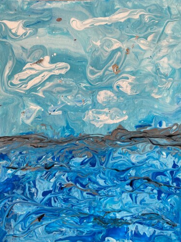 Schilderij getiteld "Séparation des eaux" door Amelie Razafindrarangy (Mely), Origineel Kunstwerk, Acryl