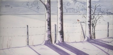 Peinture intitulée "UN JOUR EN HIVER" par Amélie Romet, Œuvre d'art originale, Acrylique Monté sur Châssis en bois