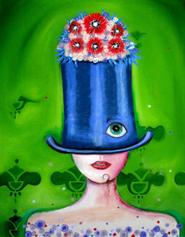 Peinture intitulée "La magicienne" par Amélie Torrès, Œuvre d'art originale, Huile