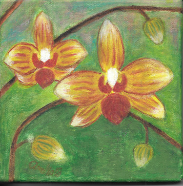 Peinture intitulée "Les orchidés" par Amelle Jarjees, Œuvre d'art originale, Acrylique