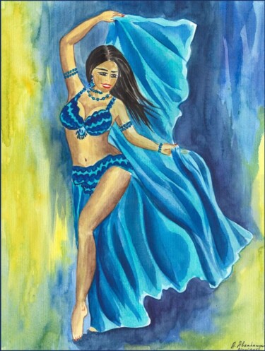 Malerei mit dem Titel "Belly Dancer" von Amelly Abraham, Original-Kunstwerk