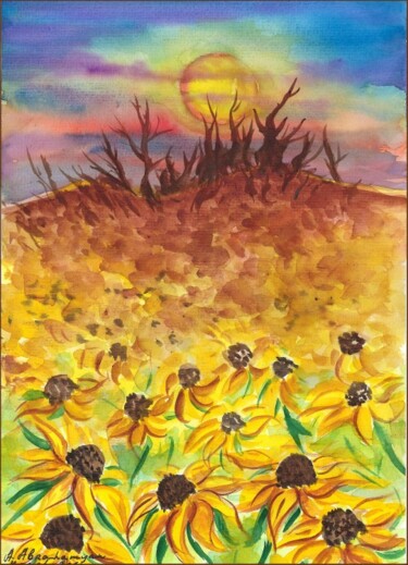 Malerei mit dem Titel "To the sunlight..." von Amelly Abraham, Original-Kunstwerk